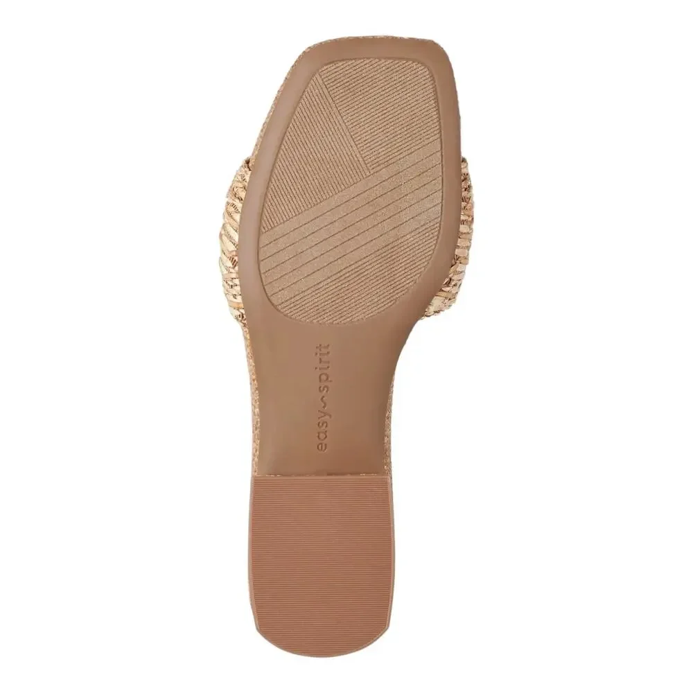 Easy Spirit Women's Gatlin Woven Low Block Heel Sandals Natural Size 8